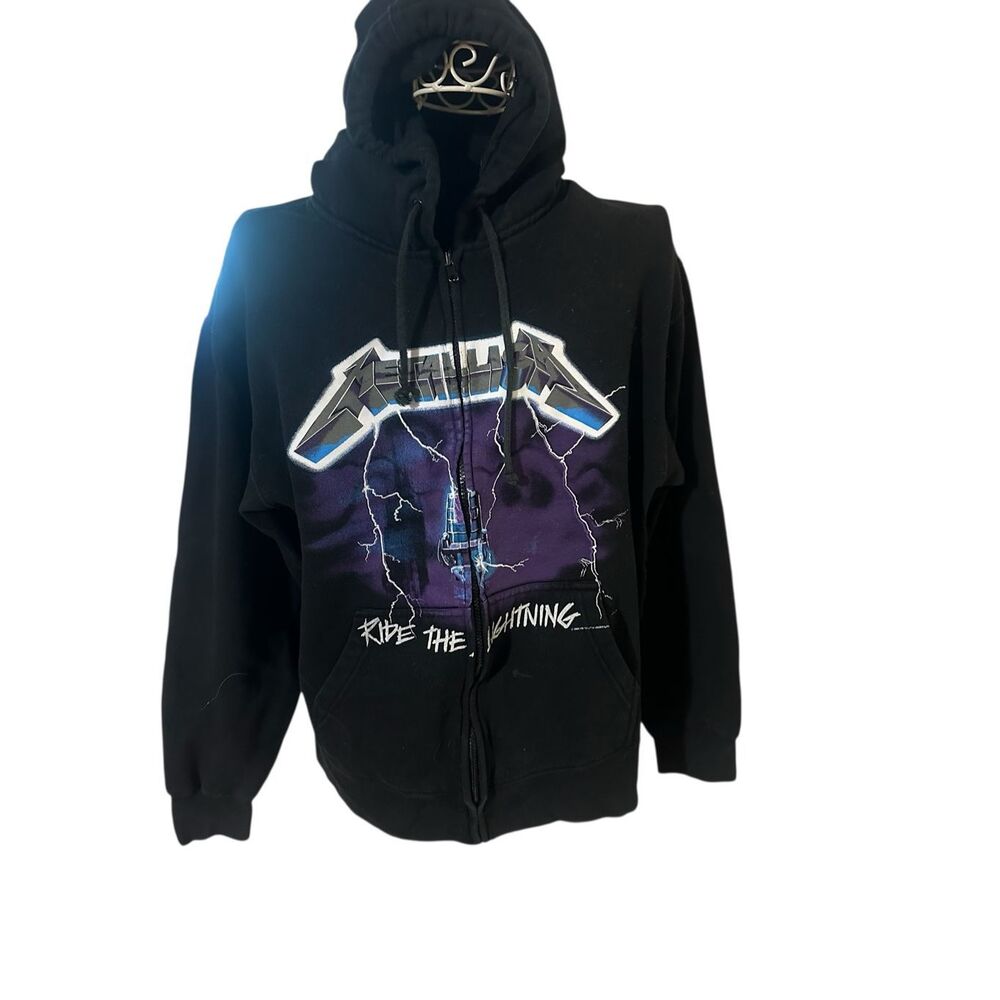 Nice women graphic Metallica Ride The Lightning Zip Up Hoodie full zip hoodie ja - Picture 4 of 12